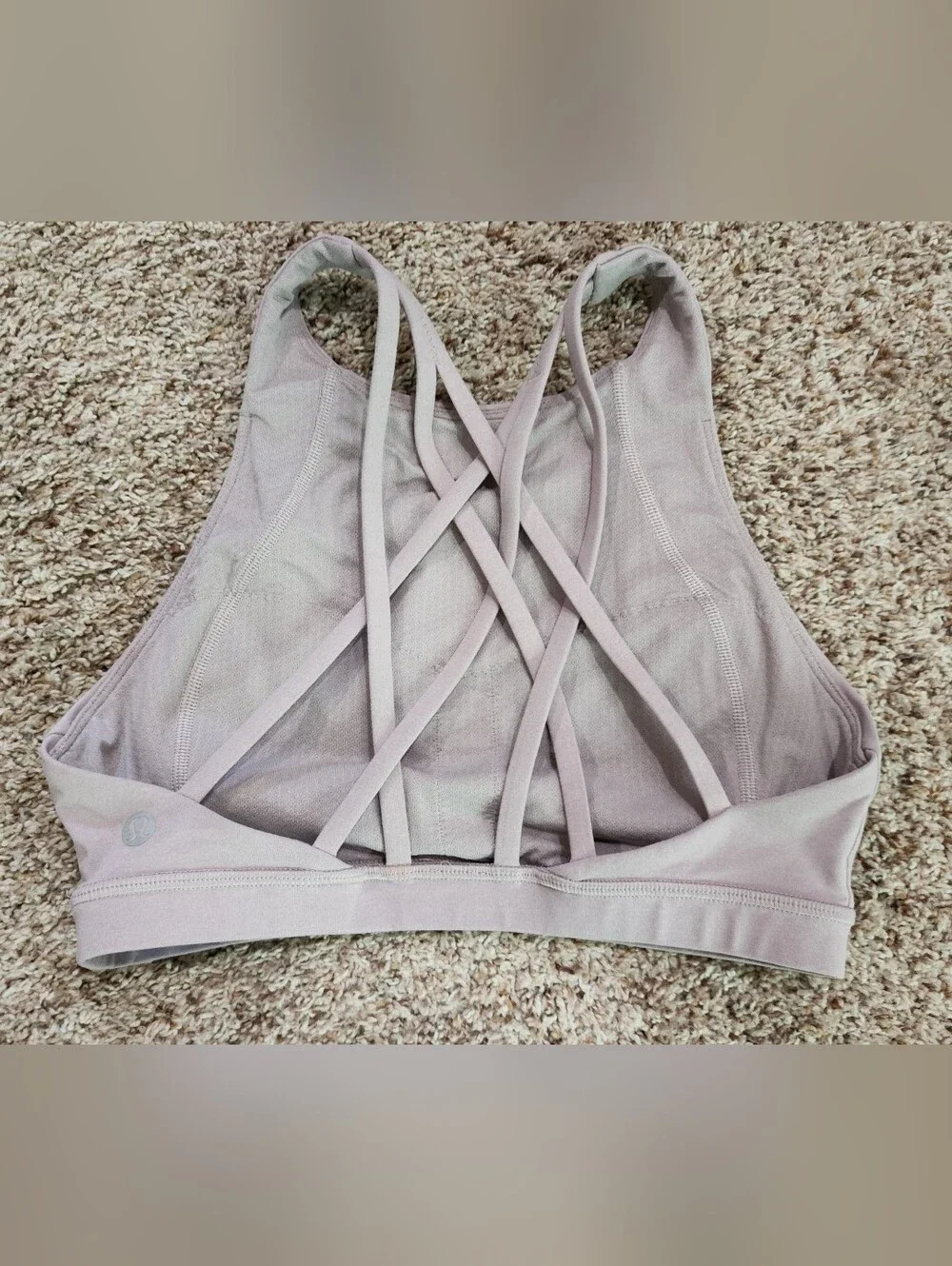 Lululemon Free To Be Serene Bra High Neck Lilac Smoke Sz 4 - Picture 3 of 7